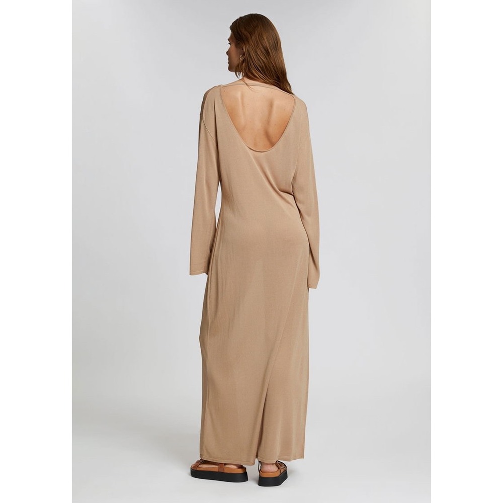 & Other Stories Stockholm Atelier Beige Knit Scoop Back Maxi Dress Small - Picture 3 of 7